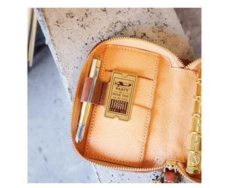 Diary TRAVELER's notebook Brass Pen Clip Airplane Ferry