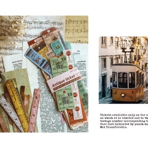 Diary Scrapbook Sticker Label Pack - Retro Train Ticket