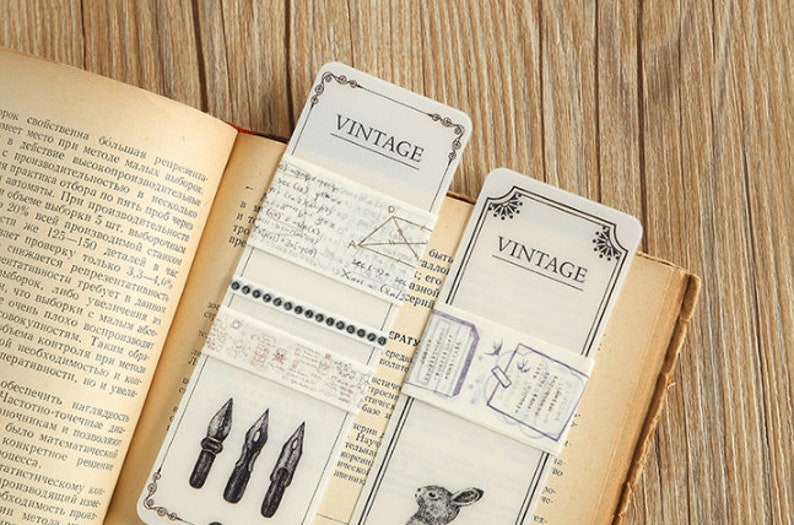 Diary Scrapbook Adhesive Masking Deco Washi Tape Holder Vintage Set of 4 image 2