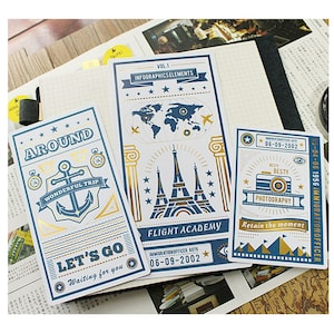 Diary Traveler's Notebook Plastic Sheet Underlay Flight Academy Wonderful Trip Retain the moment