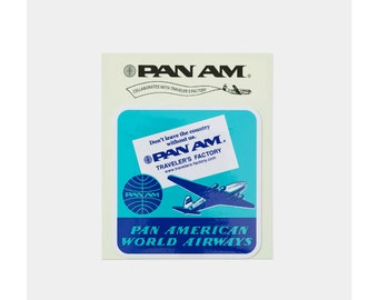 Diary Traveler's Notebook Suitcase Sticker Pan Am Airplane Square Pattern