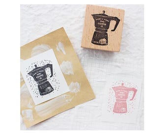 DIY Scrapbook Retro Rubber Stamp - Home is Coffee