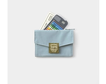 Traveler's Notebook TO&FRO passport size zipper case Blue Gray