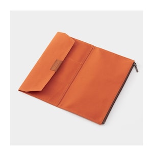 Traveler's Notebook Cotton Zipper Case Orange (Standard Size)