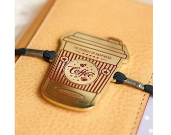 Diary Scrapbook Elastic Band with Coffee Mug Charm