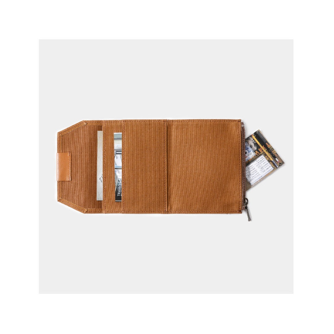 Diary Scrapbook Traveler's Notebook Zipper Case Passport Size Brown - Etsy