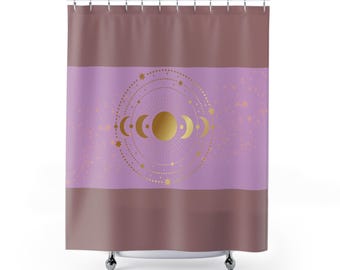 Shower Curtain | Moon Phases & dark rosé
