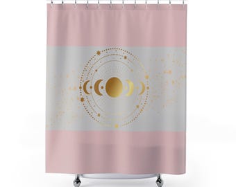 Shower Curtain | Moon Phases & light rosé