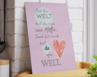 Für mich bist DU die Welt | Glas Schneidebrett "rosé"