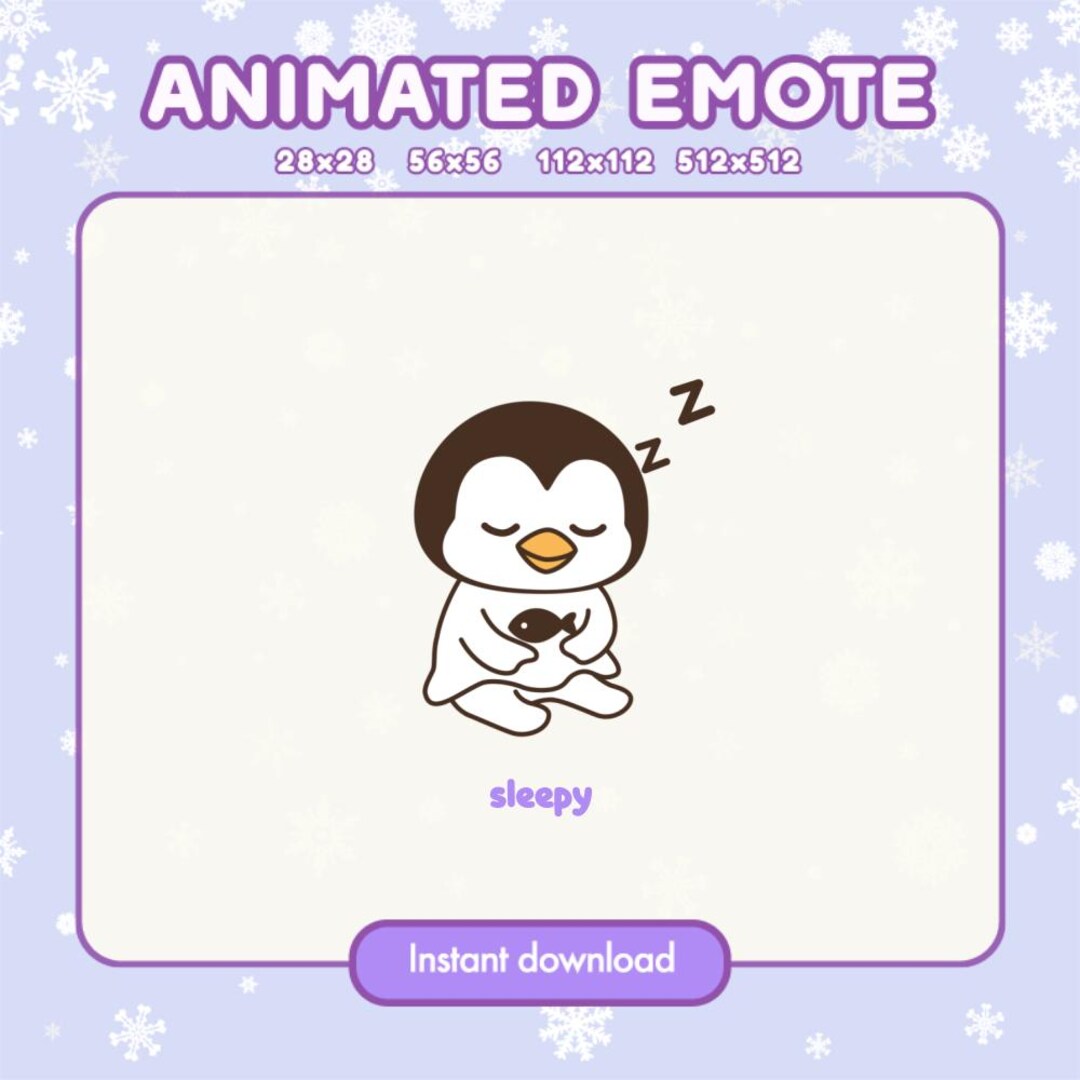 Sleepy Penguin Animated Emote | Twitch Discord GIF (digital Download ...