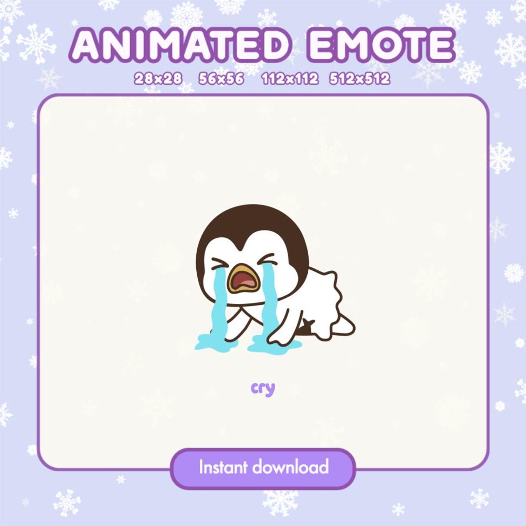 Crying Linux Penguin Crying Penguin Animated Emote | Sad Penguin GIF for Twitch, Discord ...