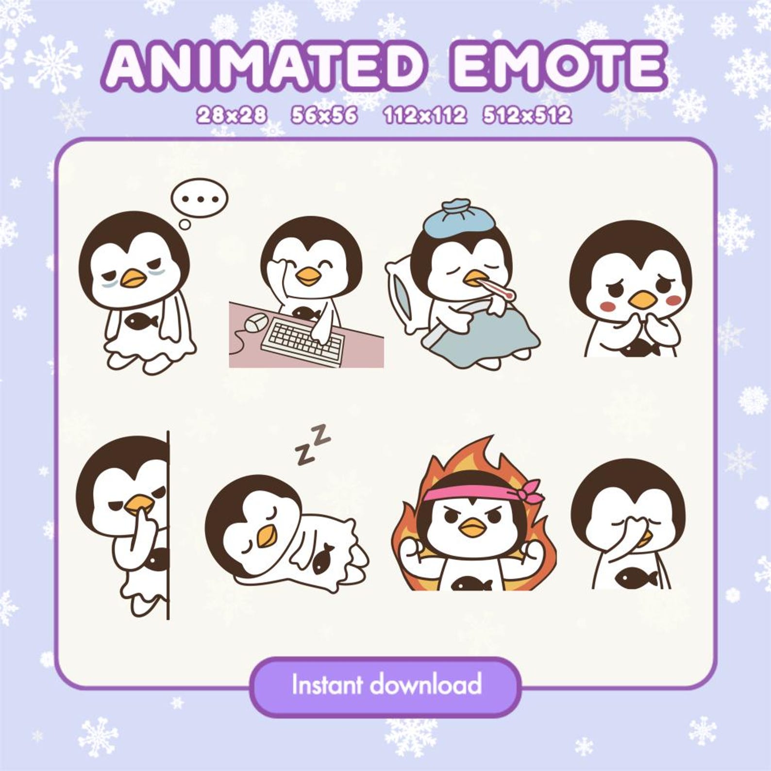 Animierte Pinguin Emotes Pack | Twitch Discord Stickers (8 GIFs) - Etsy.de