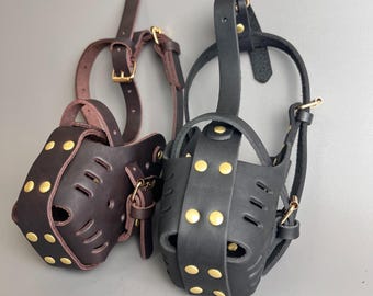 Genuine Leather Dog Muzzle: Soft, comfortable breathable cowhide, designed for German Shepherd training.