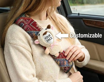 Adorables fundas para cinturones de seguridad, peluches personalizables, decoraciones retro para cinturones de seguridad de coche.