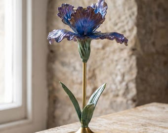Candelabro artesanal, portavelas con forma de flor, regalo para ella.