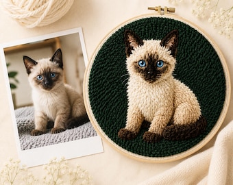 Custom Photo Punch Needle Kit, Personalized Portrait Embroidery DIY Kit, Handmade Family Keepsake Gift