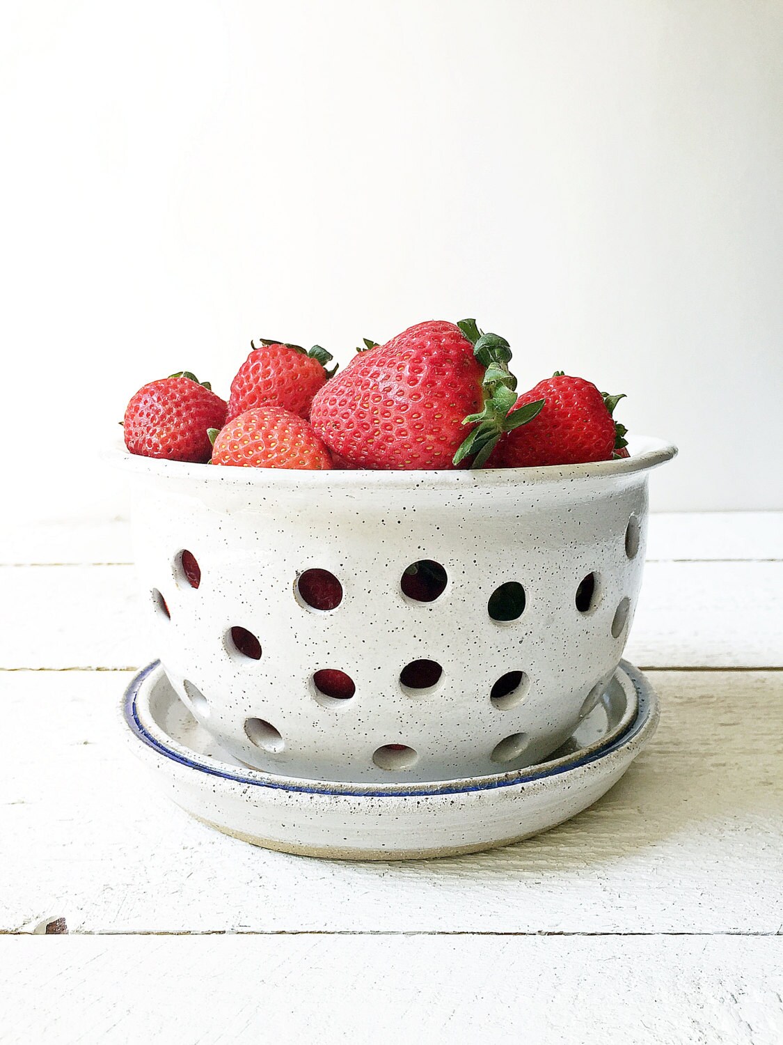 Ceramic Berry Basket White Berry Bowl Berry Bowl Colander Etsy