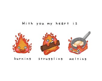 Funny Character Anime png, Calcifer Lover Png