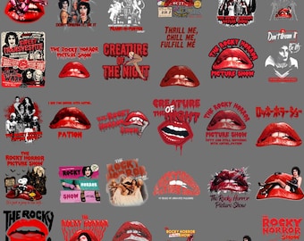 Rocky Horror Picture Show PNG, Retro 70s Rocky Horror Lips