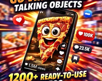 1200+ AI sprechende Objekte Reels Bundle | Viral Faceless Content Pack | TikTok Instagram YouTube Shorts | KI-animierte Videos, für Sie gemacht
