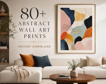 80+ Abstrakte Wand-Kunstdruck-Set, moderne druckbare Wanddekoration, neutrale Boho-Kunst, minimalistisches Poster-Set, skandinavisches Wohnzimmerdekor