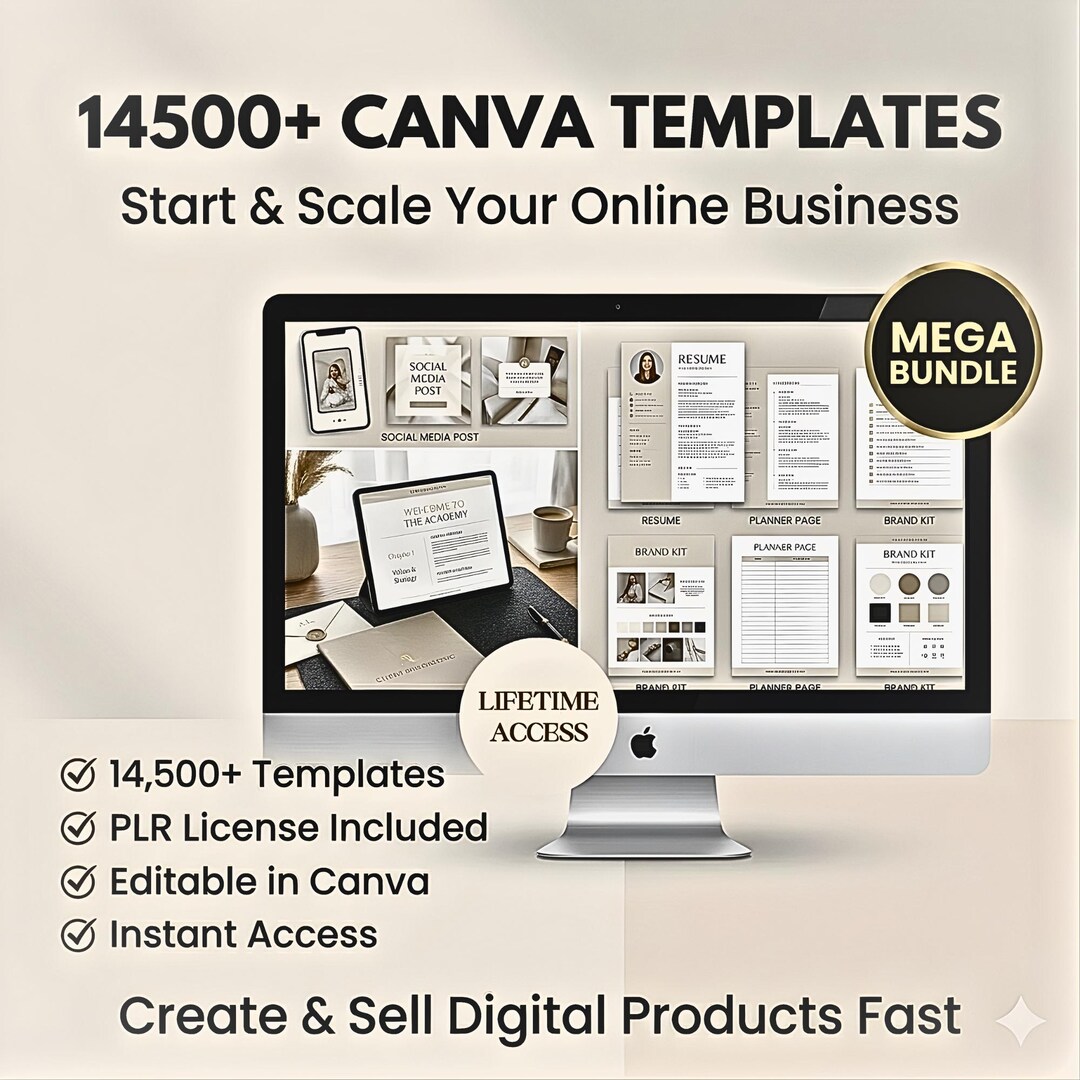 14500+ Canva PLR MRR Templates Bundle, Editable Digital Planners ...