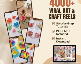 Ultimatives 4000+ DIY & Craft Video Bundle - Virale Rollen für Social Media, Satisfating und Craft Reels, (PLR + MRR enthalten)
