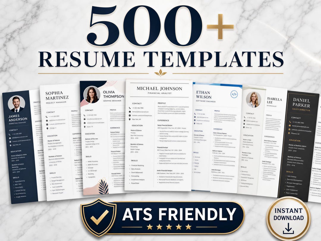 500+ Resume Templates Bundle | ATS Friendly CV Templates | Professional ...