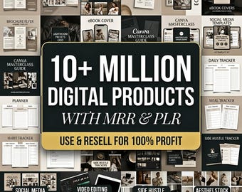 Ultimative 10+ Millionen digitale Produkte bündeln | MRR & PLR enthalten | DFY Online Business Kit für ein passives Einkommen | Sofort Download