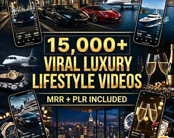 15k+ Luxus Lifestyle 4K Video Reels Bundle | Faceless Content für TikTok Instagram YouTube Shorts | Autos Yachten Privatjet | Autos, Hotels