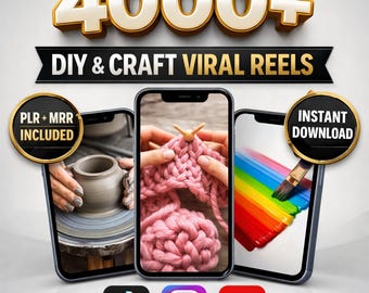 4000+ DIY & Craft Video Bundle - Virale Rollen für soziale Medien, Satisfoying und Craft Reels, (PLR + MRR enthalten), für Sie erledigt