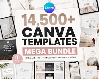14500+ Canva PLR MRR Vorlagen Bundle, bearbeitbare digitale Planer (Kommerzielle Weiterverkaufsrechte)