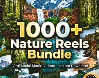 1000+ Nature Faceless Reels Bundle, Ästhetische Landschaftsvideos für Instagram & TikTok, PLR MRR