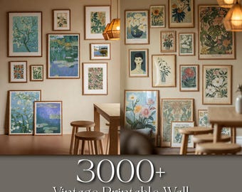 3000+ Mega Bundle Wandkunst, Galerie Wandkunst Set, druckbare Wandkunst, Maximalist Eclectic Gallery, Trendy Vintage Prints Pack