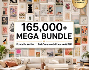165.000+ Mega druckbare Kunst Kunst Bündel | Volle kommerzielle Lizenz & PLR | Starte dein Kunstgeschäft | Digitale Download-Library