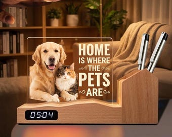 Custom Photo Crystal Lamp, Engraved Base, Clock Pen Holder or Bluetooth Speaker Light