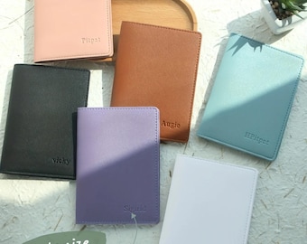 Personalized PU Leather Passport Cover – Custom Name Travel Wallet Holder