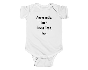 Apparemment, je suis un fan de Texas Tech grenouillère pour bébé | Combinaison bébé universitaire