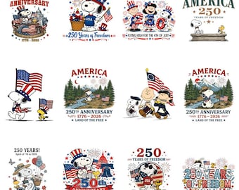 Snoopy America 250 Anniversary PNG, Patriotic Dog Cartoon PNG, USA 250 Years Snoopy