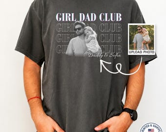 Custom Photo Girl Dad Shirt, Personalized Father’s Day Gift, Vintage Retro Dad Club T-Shirt, Gift for Dad Husband, New Dad Tee