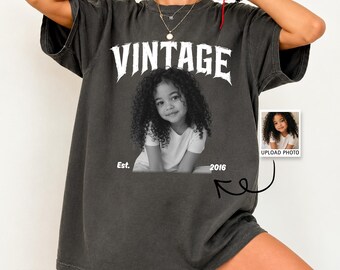 Custom Vintage Birthday Shirt Personalized Photo T-Shirt Retro 90s Bootleg Graphic Tee Custom Established Year Top Heavy Metal Band Shirt