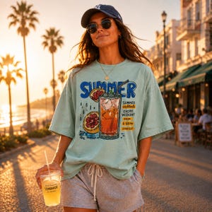 Summer Cocktail Party Shirt - Retro Graphic Tee for Women - Fun Beach Vacation Apparel - Weekend Drinks Comfort Colors® Shirt