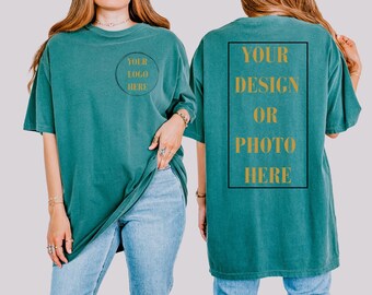 Custom Business Logo Shirt Vintage Custom Design Printing T-Shirt Personalized Company Event Tee Retro Front Back Print Graphics Group Top