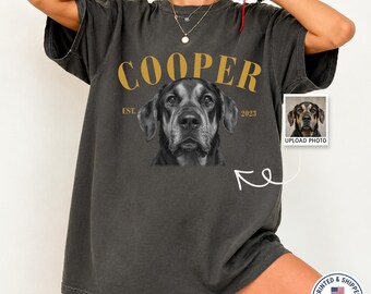 Custom Dog Shirt Personalized Pet Photo T-Shirt Vintage Dog Mom Gift Retro Dog Name Tee Custom Dog Portrait Comfort Colors® Gift for Dog Dad