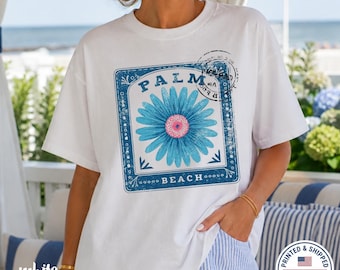 Comfort Colors® Vintage Daisy T-Shirt, Coastal Flower Graphic Tee