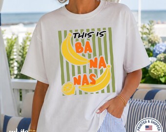 This Is Bananas Retro Fruit T-Shirt, Hand Drawn Summer Vibes Tee, Comfort Colors®