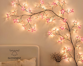 Cherry Blossom Tree Branch Light Japanese Inspired Light Plug in USB