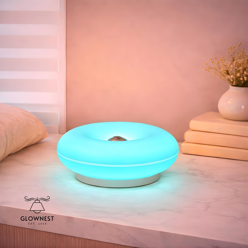 Donut LED Mood Lamp | RGB Night Light, Remote Control, Minimalist Decor ...