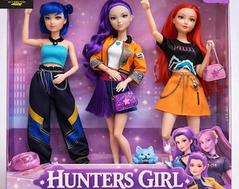 Set di bambole K-Pop Hunters Girl – 3 giocattoli da collezione ispirati alle idol della moda