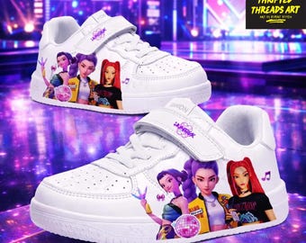 K-Pop Demon Hunter Kids Sneakers – Anime Inspired Graphic Shoes, Unisex K-Pop Fan Footwear